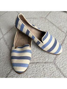 Aerosoles Blue/White Betunia Blue Striped Flats Nautical Loafers Size 8M